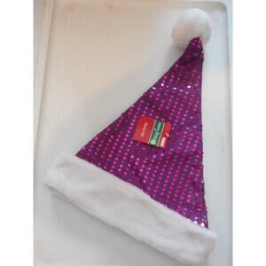 Purple with Sequin Purple Dots Christmas Santa Hat 18″ Tall by Merry Brite